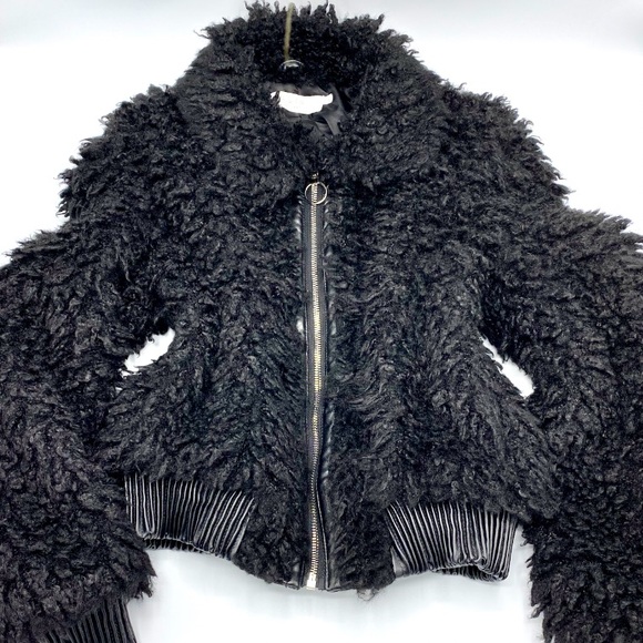 ASTR - The Label Black Faux Fur Cafe Jacket - Sz Sm - Picture 5 of 12